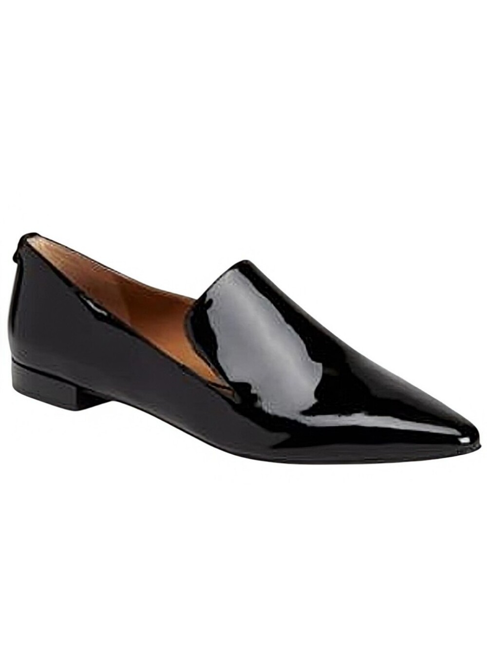 Calvin Klein Elin Patent Leather Black Gold Pointy Toe Loafers Women's Shoes 8